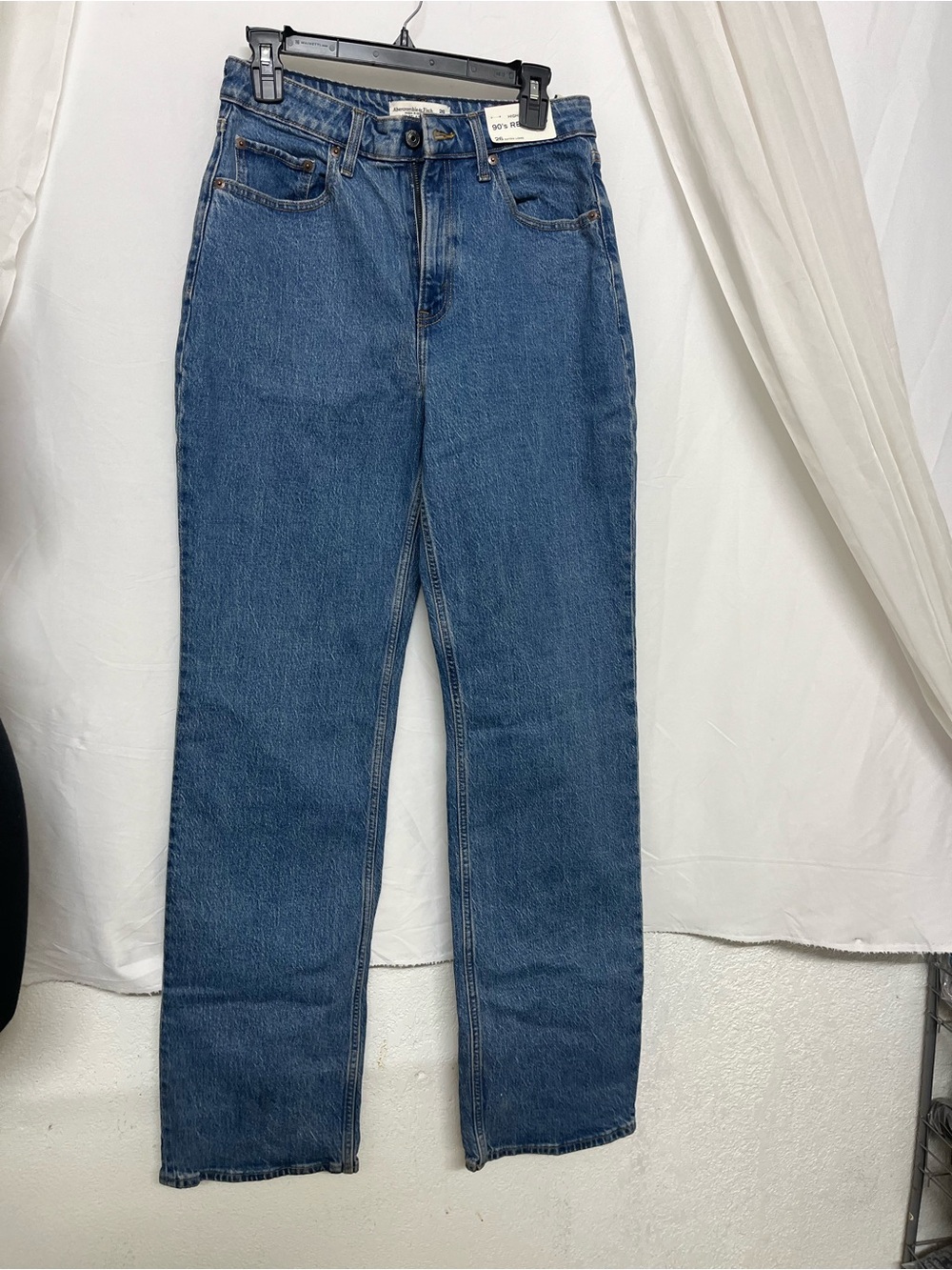 Abercrombie & Fitch Mid-Blue Straight Leg Jeans